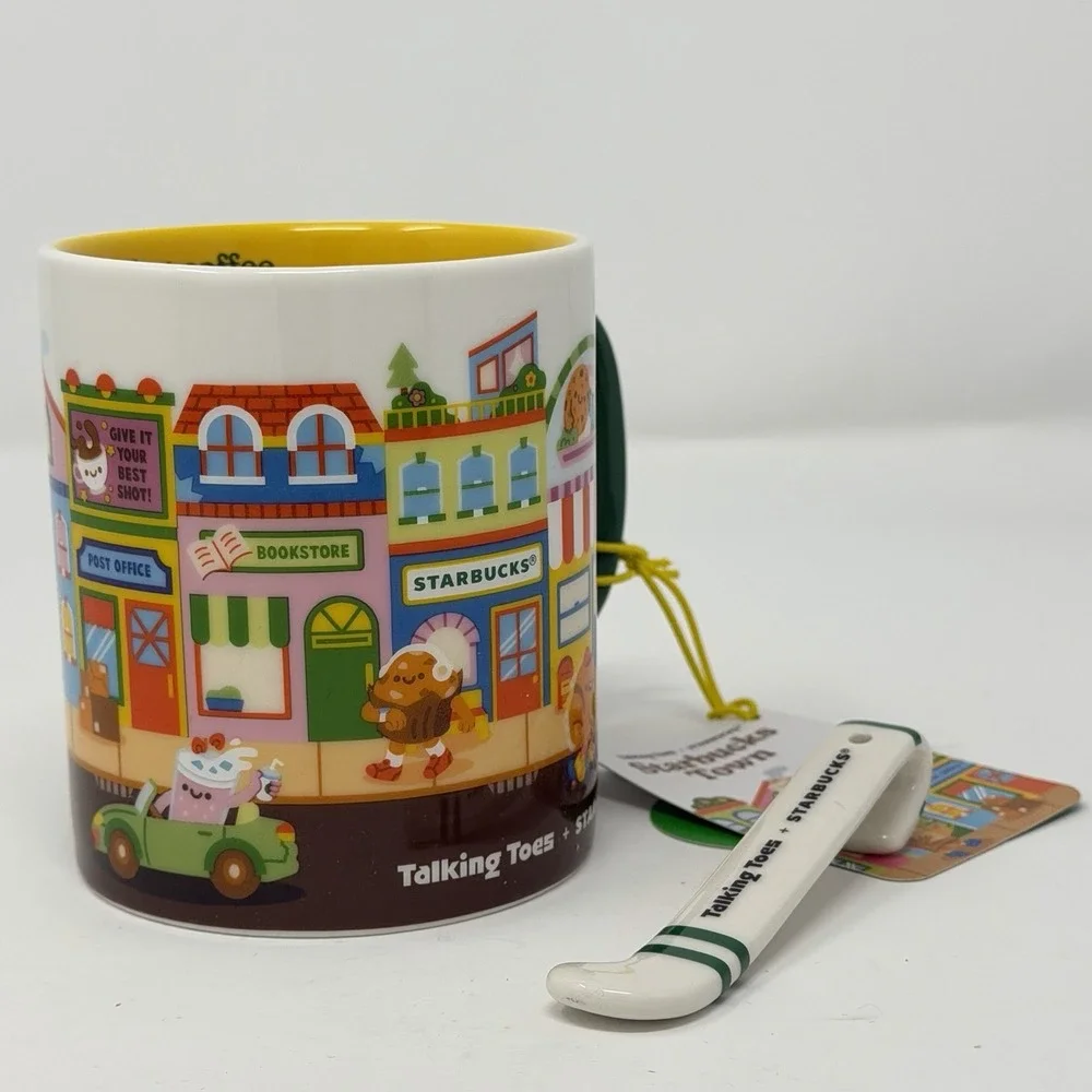 Starbucks Singapore Talking Toes Town Mug w/ Stirrer 30th Anniversary 2026 Rare‎